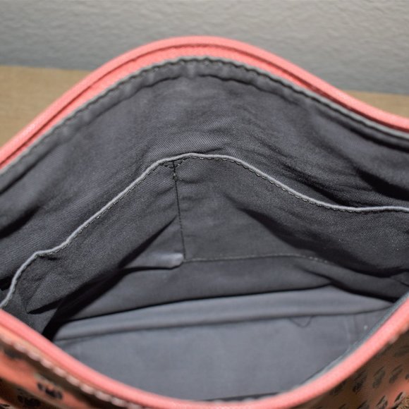 Fossil Coated Canvas Owl Print Crossbody Shoulder Bag Purse - Picture 9 of 10